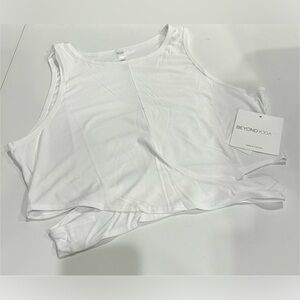 Beyond Yoga XL Featherweight Embrace Cropped Tank NWT Cloud White